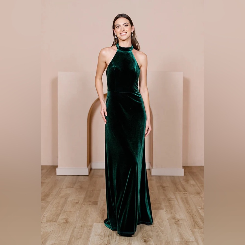 Revelry Tori Velvet Dress in Emerald